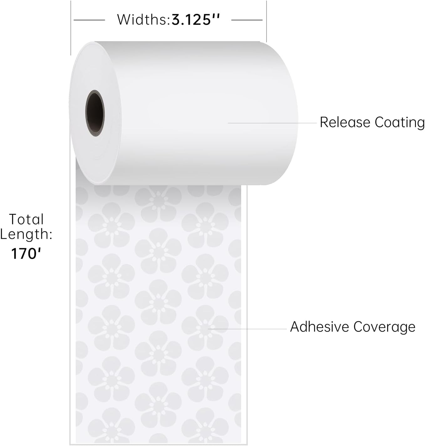 Sticky Thermal Receipt Paper 3 1/8" x 170' | 6 Rolls Linerless Wrinkle-Free Adhesive | For TOAST POS, Epson TM-L90 Sticky Label Paper, Kitchen Order, Delivery & Shipping Labels | Residue-Free