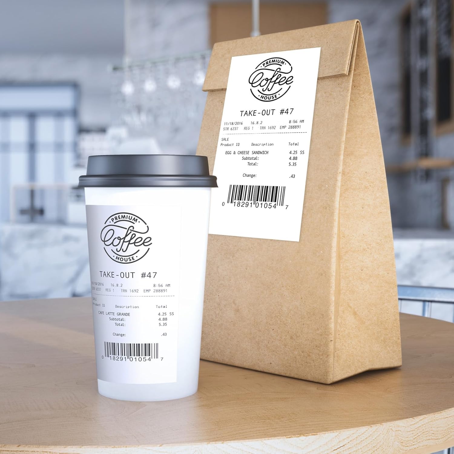 Sticky Thermal Receipt Paper 3 1/8" x 170' | 6 Rolls Linerless Wrinkle-Free Adhesive | For TOAST POS, Epson TM-L90 Sticky Label Paper, Kitchen Order, Delivery & Shipping Labels | Residue-Free